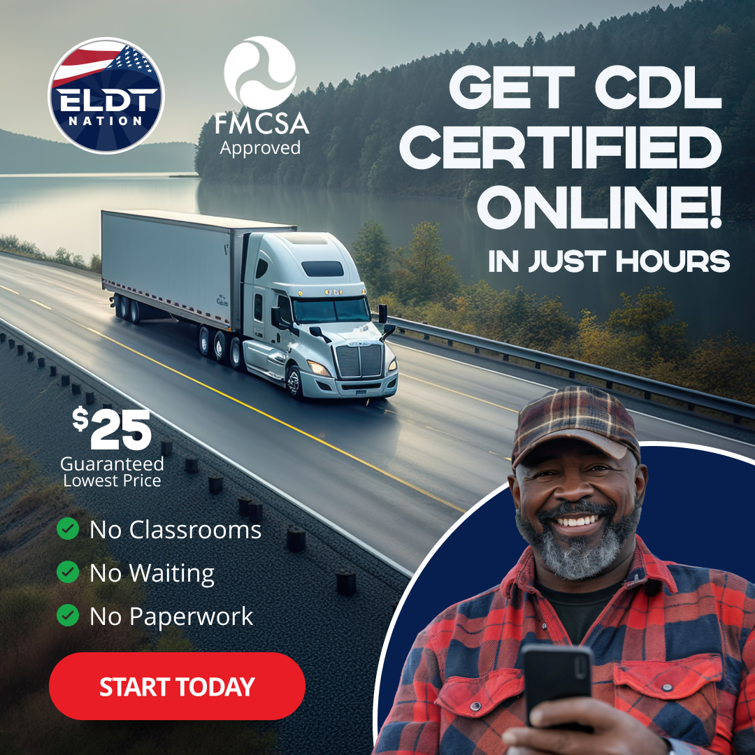 ELDT Nation Facebook ad: Fast & Easy ELDT Online Training