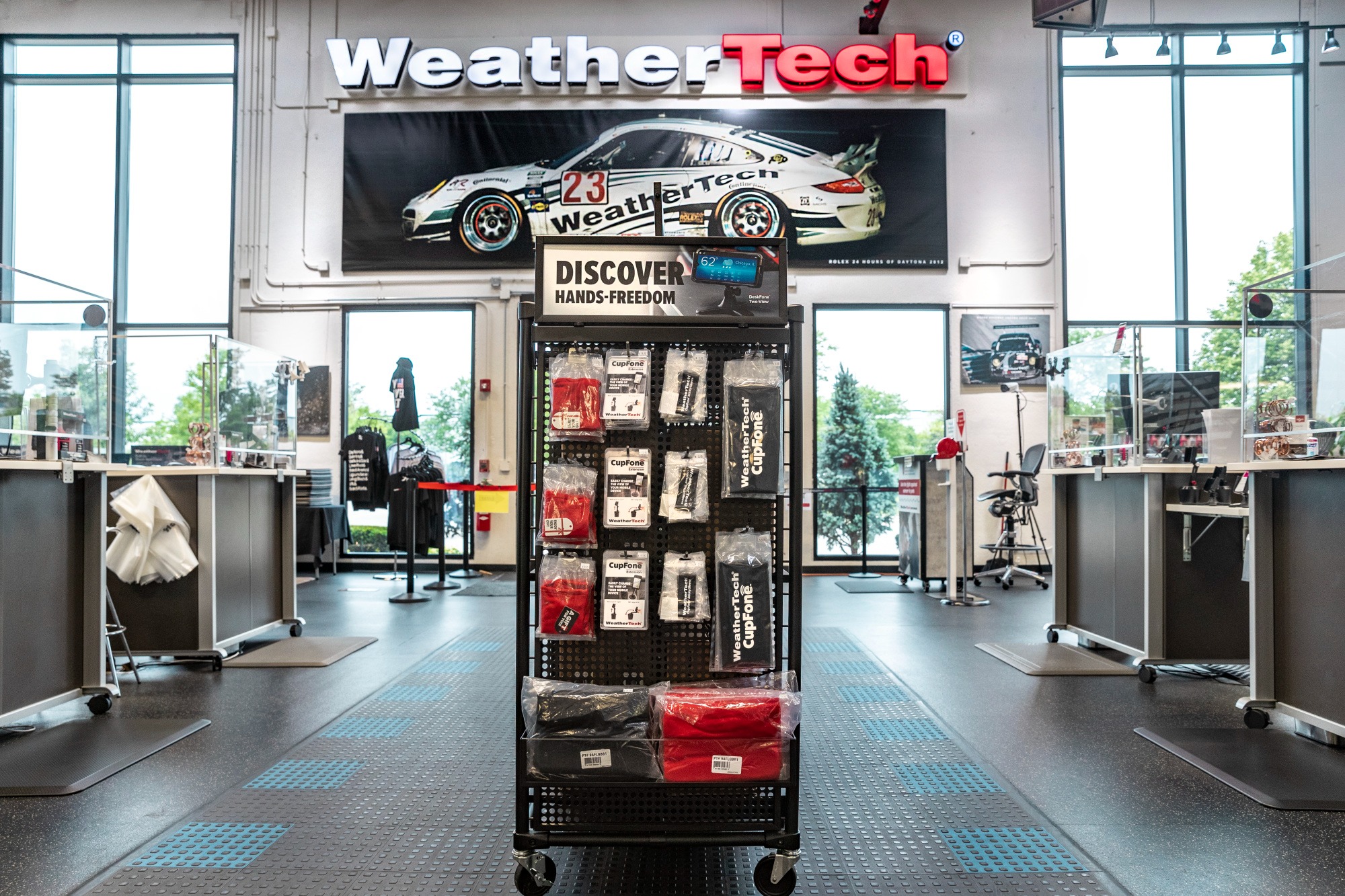 WeatherTech Facebook ad: Swing by our Factory Store and explore American-made…