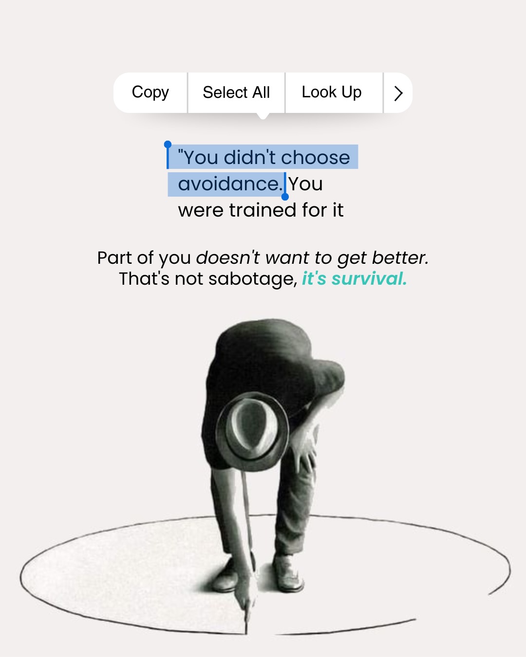 Nafsi health Facebook ad: ⁨ التجنّب موضوع يستحق الفهم، بعيدًا عن اللوم.
