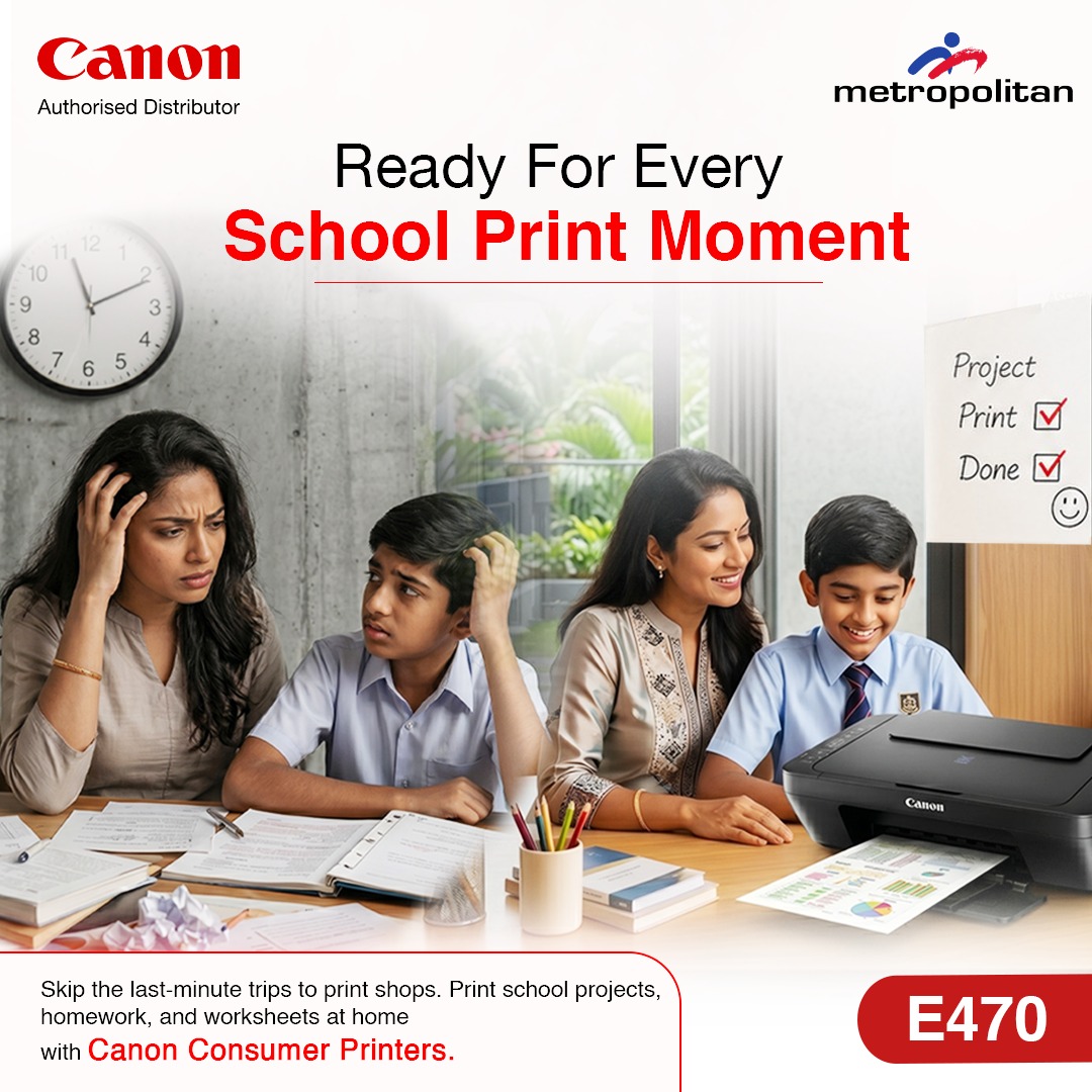 Metropolitan M Centre Facebook ad: Print School Work Stress-Free at Home