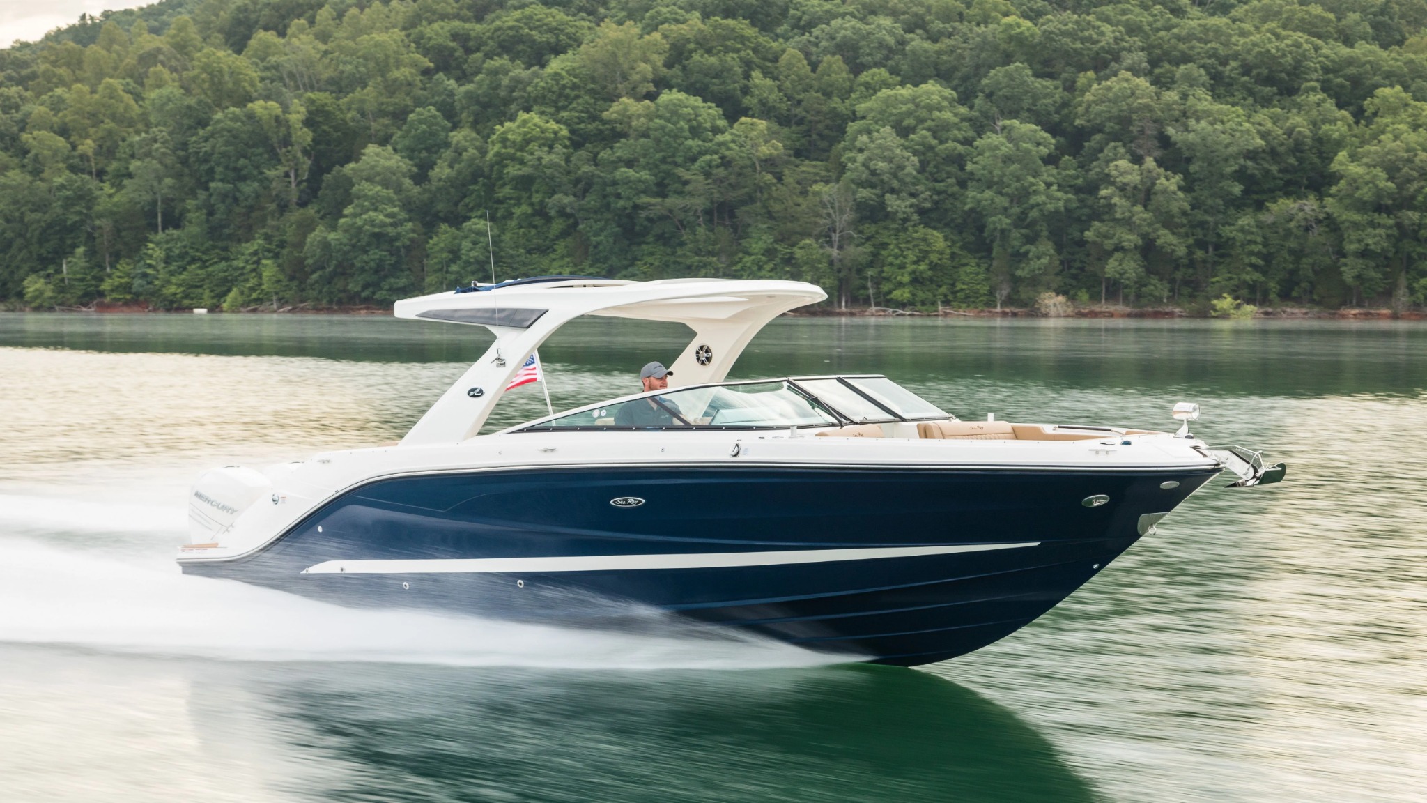 Sports Marine Facebook ad: Your Next Boat Starts Here | Download Brochure.