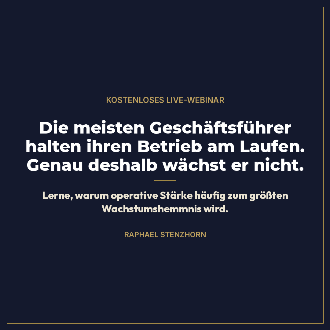 Raphael Stenzhorn - Werde vom Selbstständigen zum Unternehmer Facebook ad: 1.000+ zufriedene Kunden