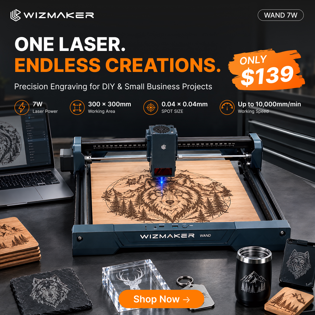 Wizmaker Facebook ad: Save $100 | Now Only $599