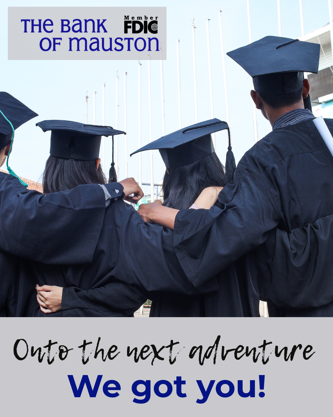 Bank of Mauston Facebook ad: Start Your Next Adventure Strong