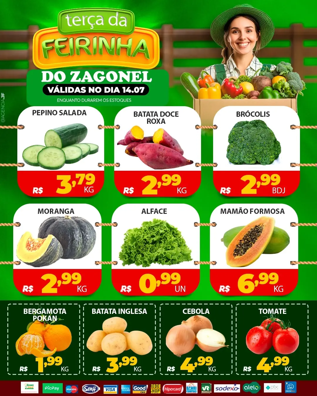 Supermercado Zagonel Facebook ad: Terça-feira é dia de Feirinha no Supermercados Zagonel!