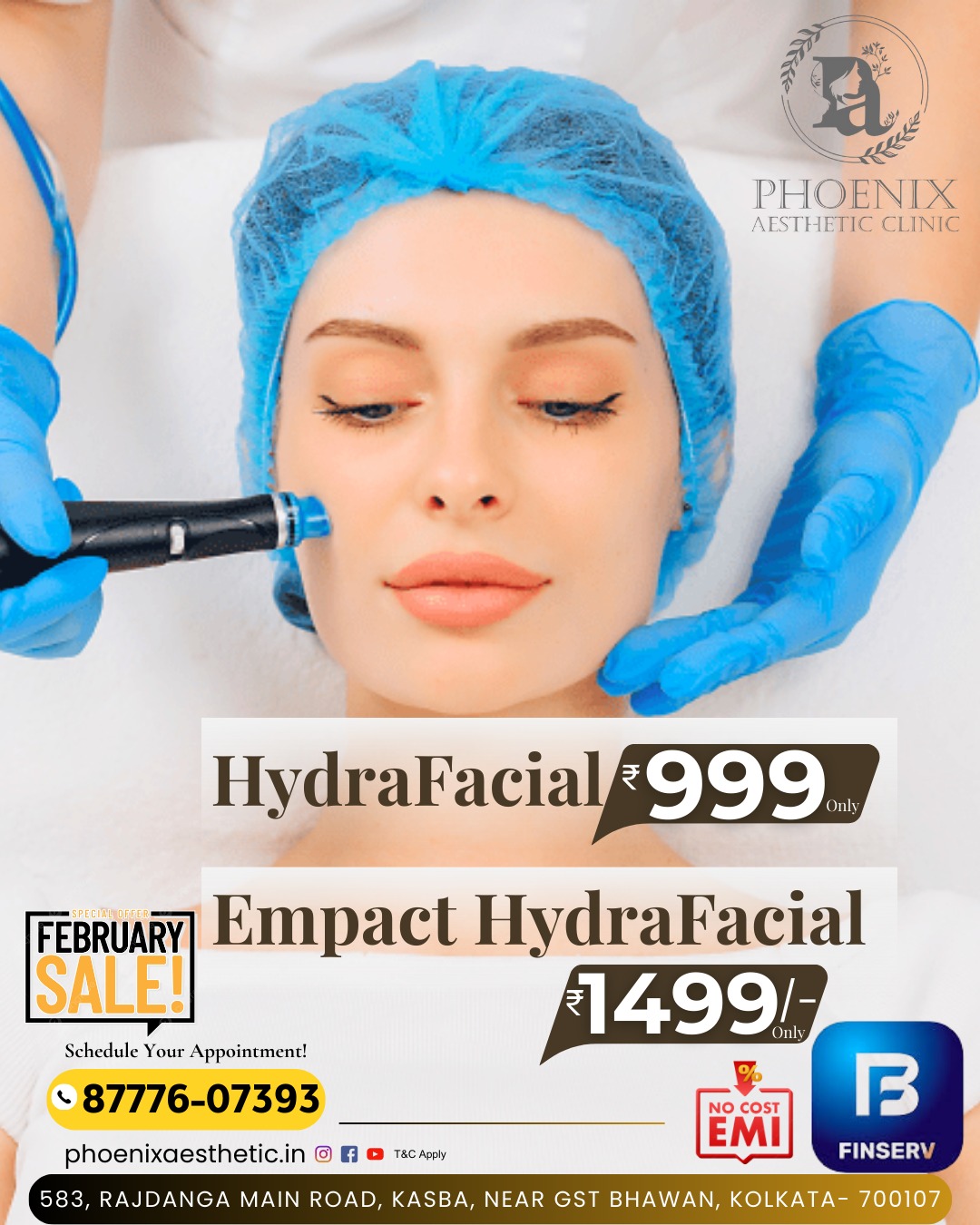 Phoenix Aesthetic Skin & Hair Clinic Facebook ad: HydraFacial- Just ₹999/- Only!