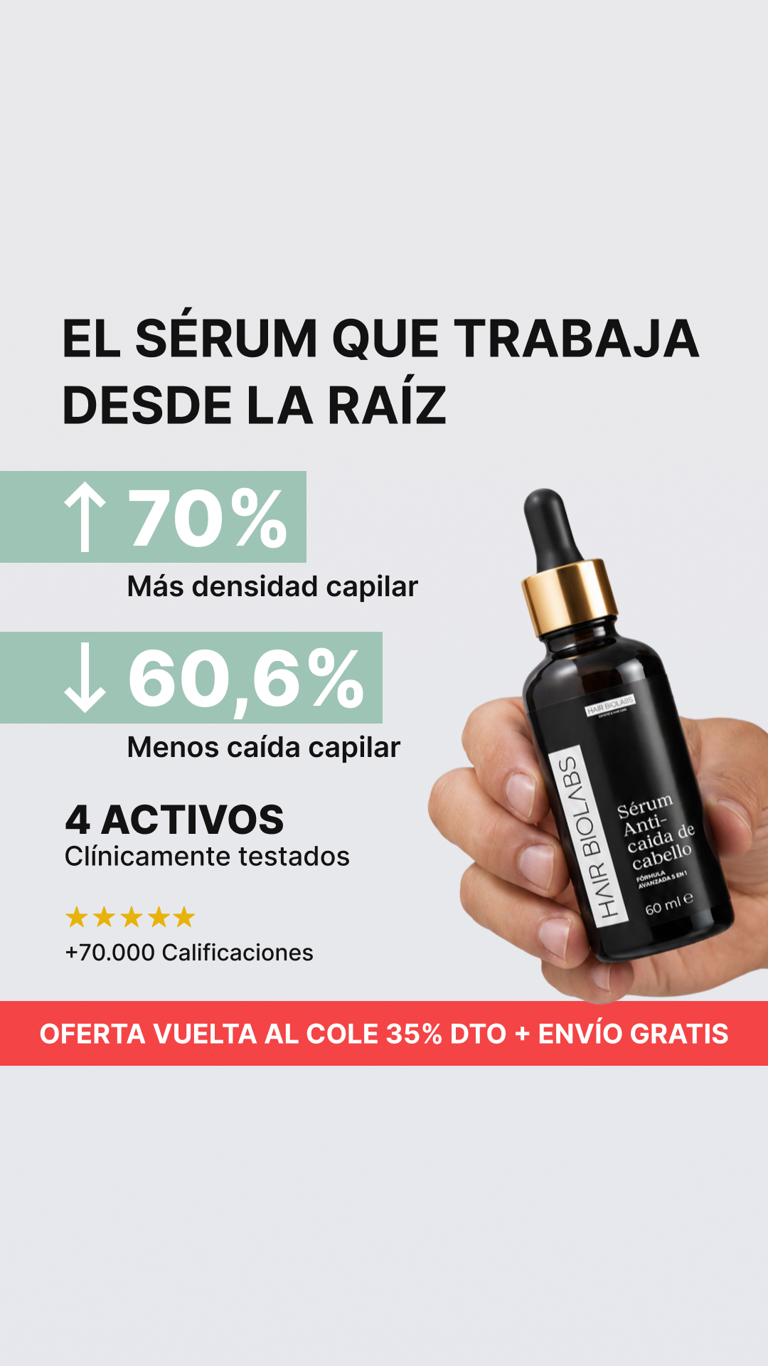 Hair Biolabs Facebook ad: Mi peluquera notó el cambio antes que yo