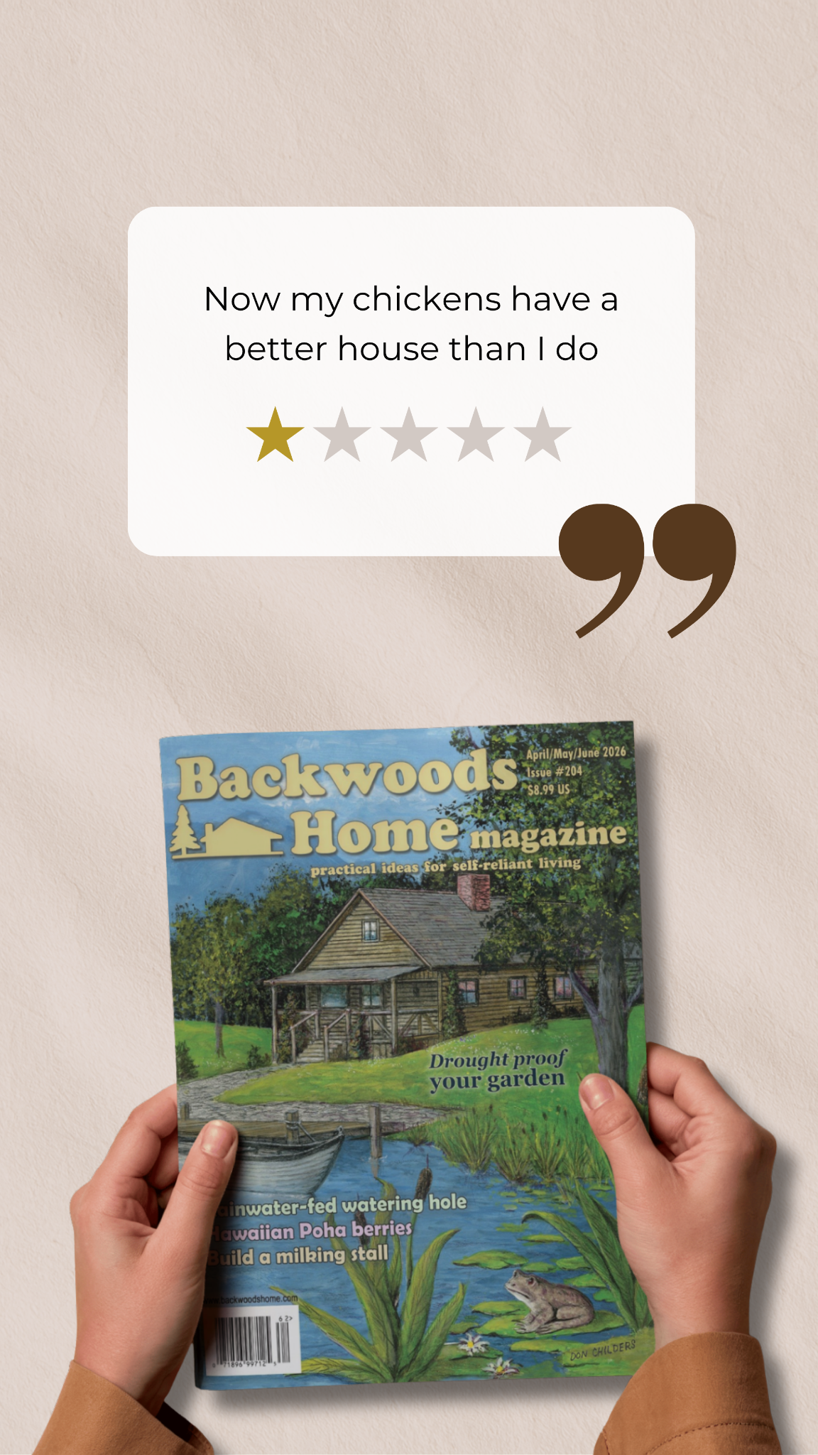 Backwoods Home Magazine Facebook ad