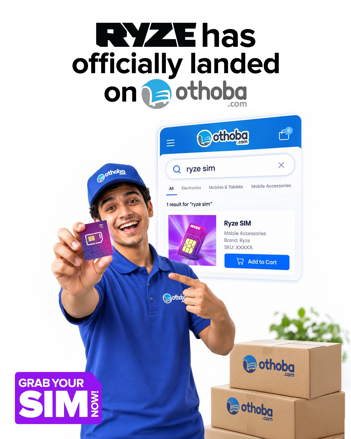RYZE Live Facebook ad: Your RYZE SIM just got easier to grab.