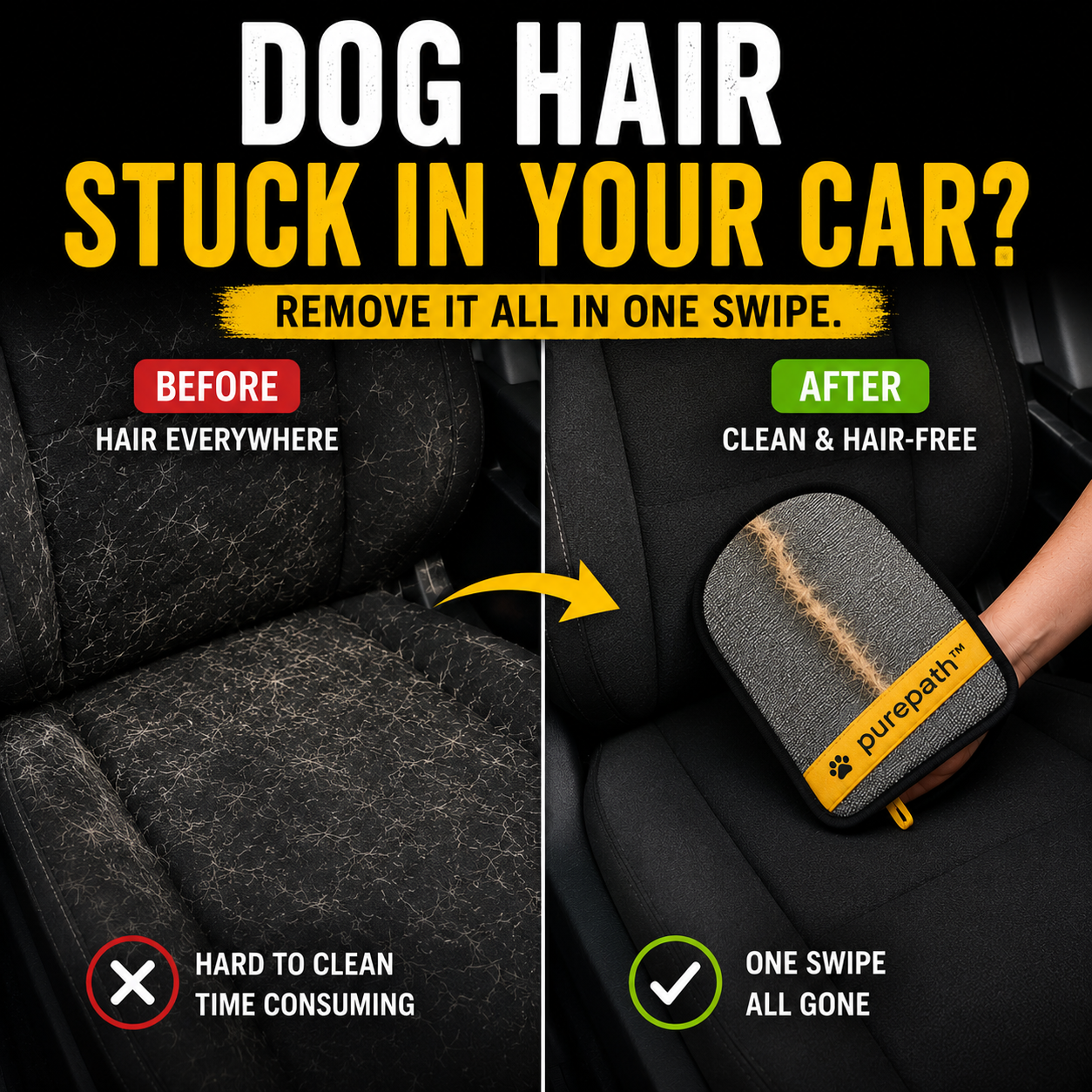 PurePath Facebook ad: Tired of Pet Hair?