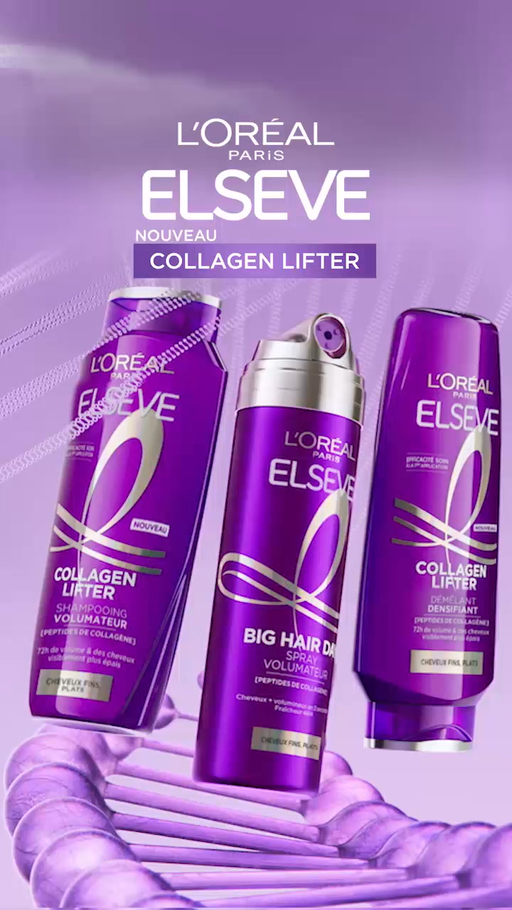 L'Oréal Paris Facebook ad: [ELSEVE COLLAGEN LIFTER] PASSEZ DU PLAT AU VOLUME WOW!
