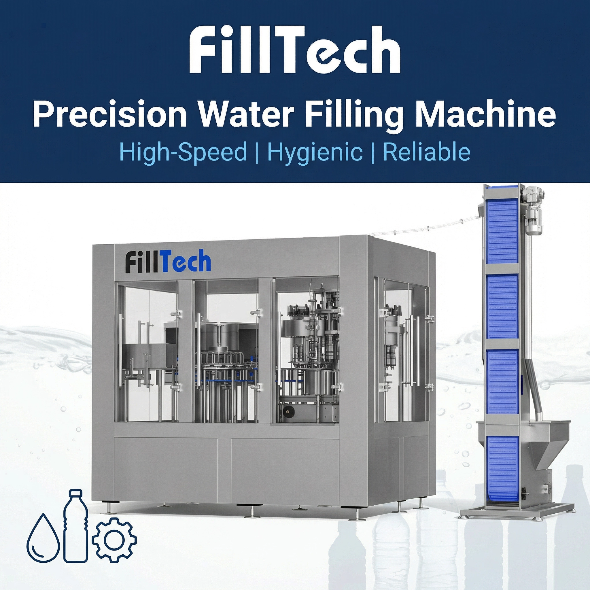 FillTech Group Facebook ad: FillTech Water Filling Machine: The Complete Bottling…