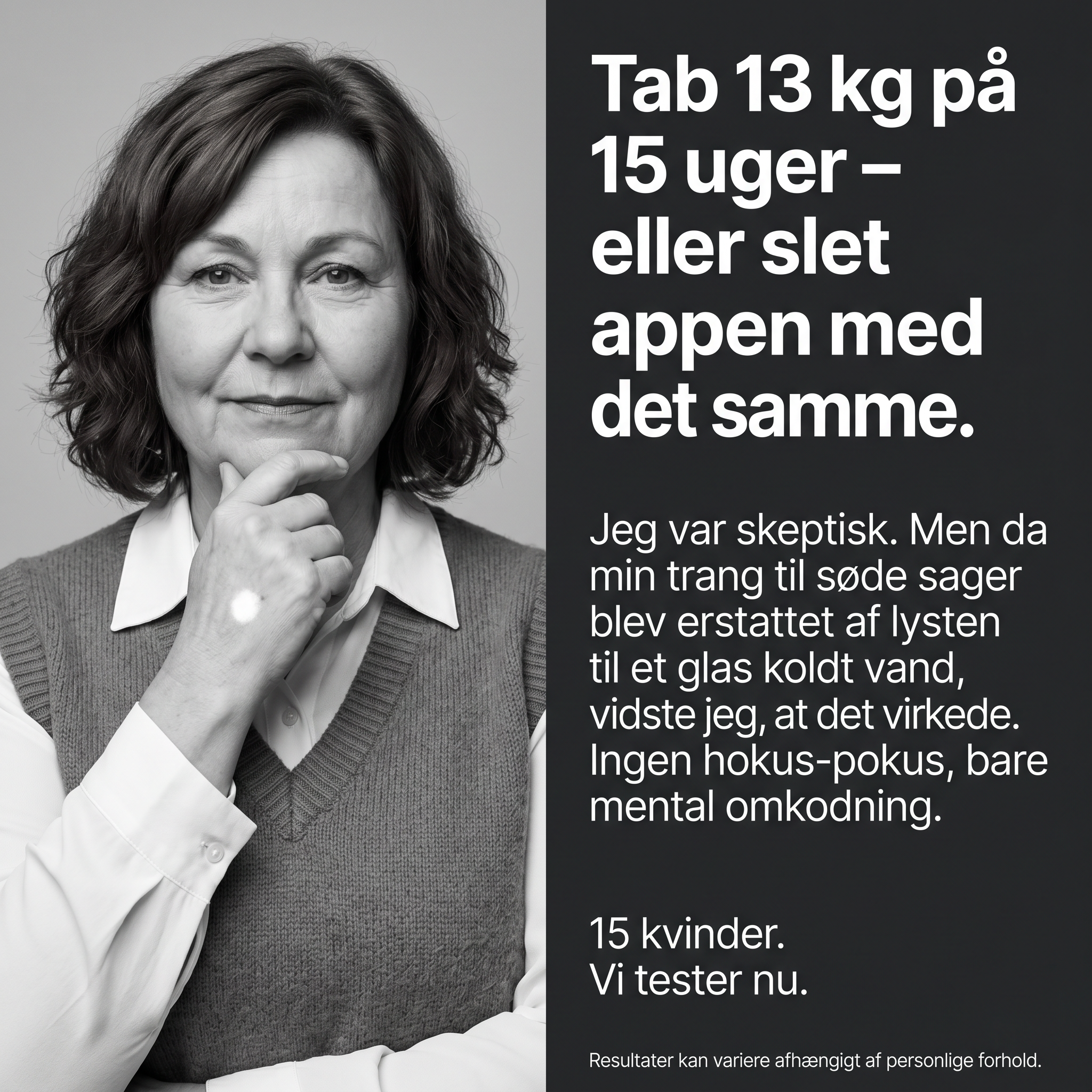 Et bedre liv med hypnoterapi Facebook ad: Tryk play. Luk øjnene. Forandr alting