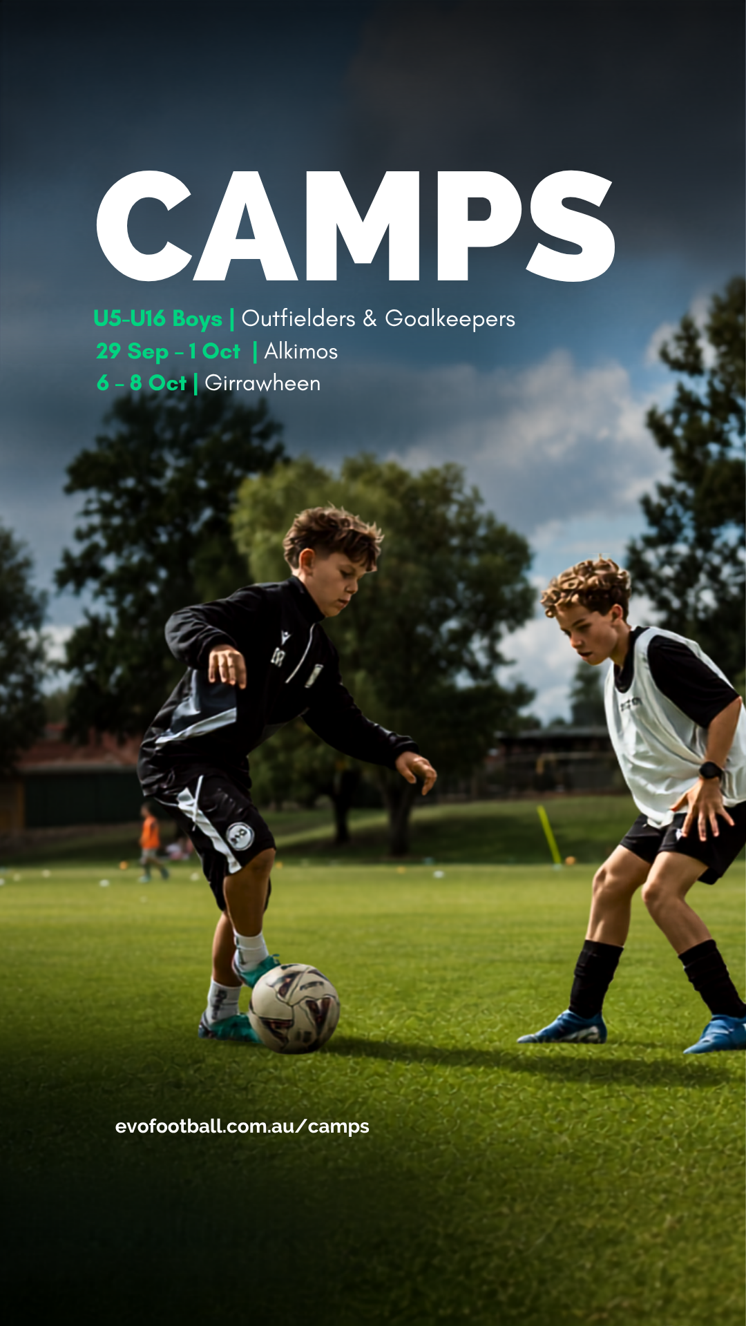 EVO Football Facebook ad: Alkimos and Girrawheen Locations