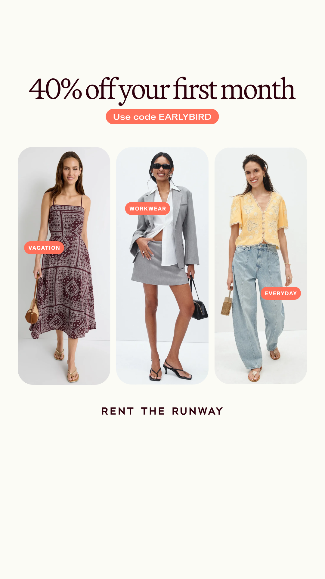Rent The Runway Facebook ad