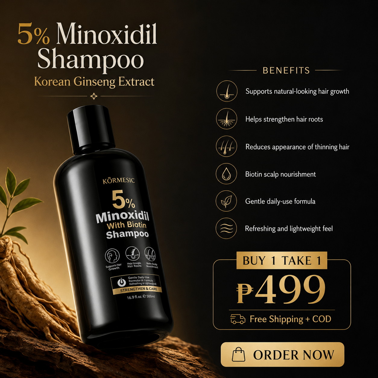 Minoxidil Hair Growth Solutions Facebook ad: HAIR GROWTH