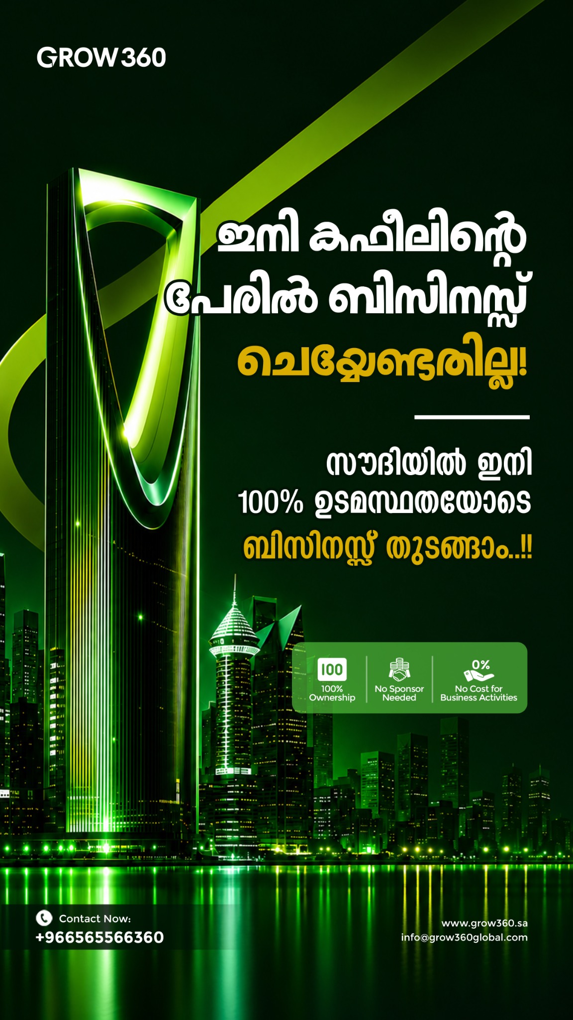 Grow360 Facebook ad: സൗദിയിൽ സ്വന്തം ബിസിനസ് ആരംഭിക്കാം