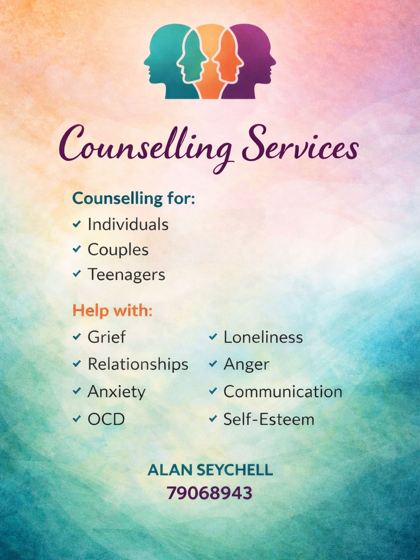 Counselling - Talk Therapy - Mr. Alan Seychell Facebook ad from Apr 6, 2026