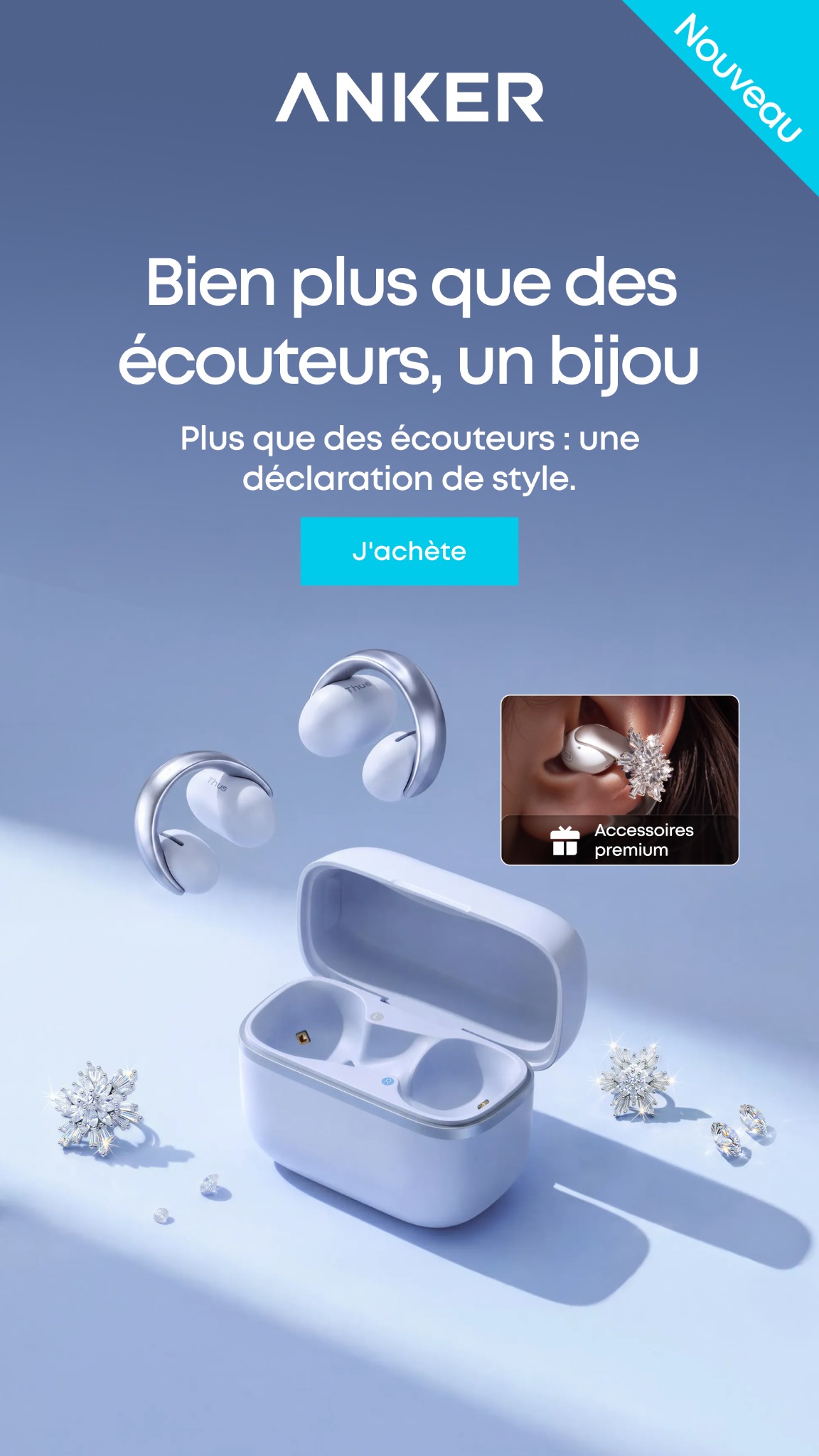 Anker Facebook ad: AeroClip 2 | Écouteurs à clip