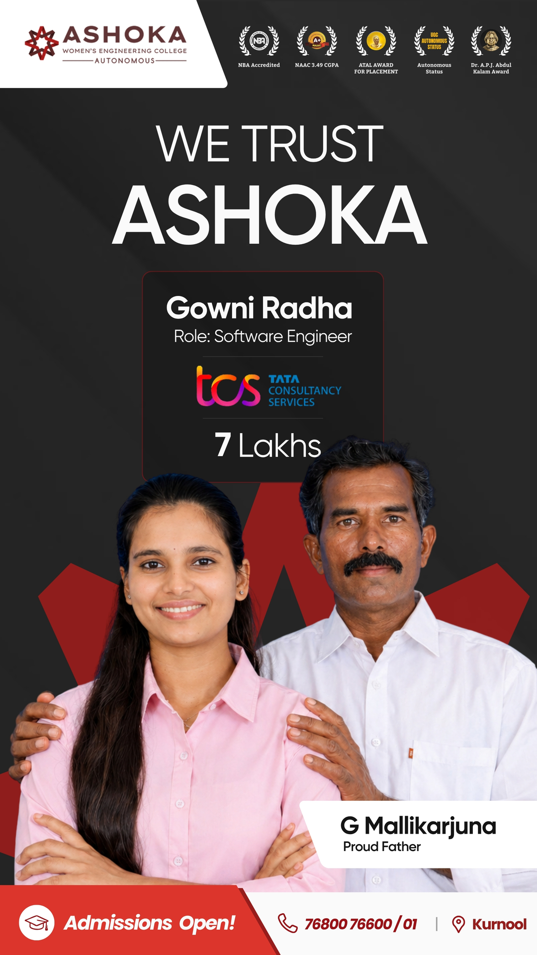 Ashoka Women's Engineering College Facebook ad from May 30, 2026