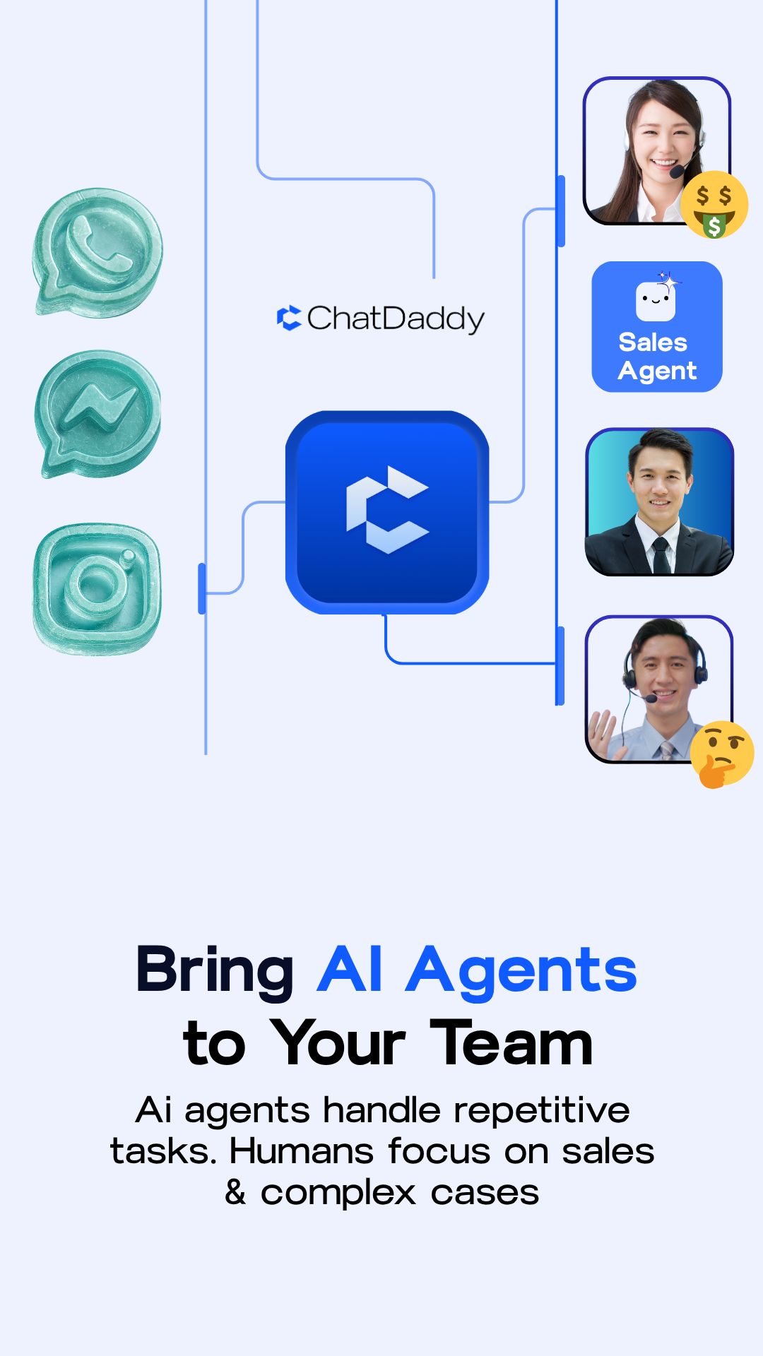 ChatDaddy Facebook ad: Meet your new team now and Say goodbye…