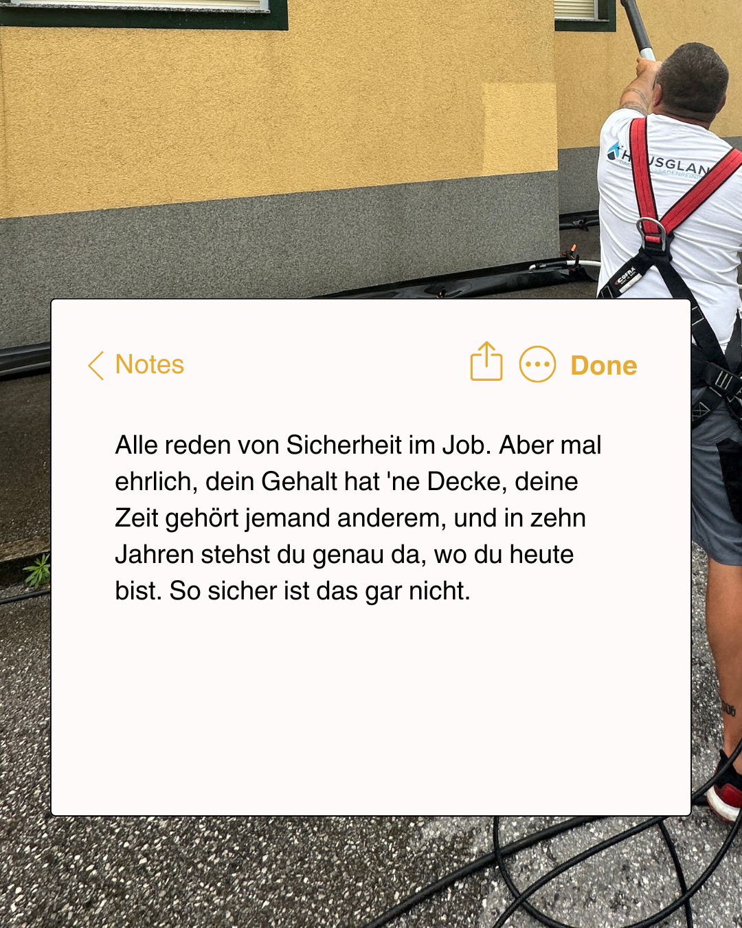 Hausglanz Facebook ad: Die meisten reden jahrelang davon, ihr eigenes Ding…