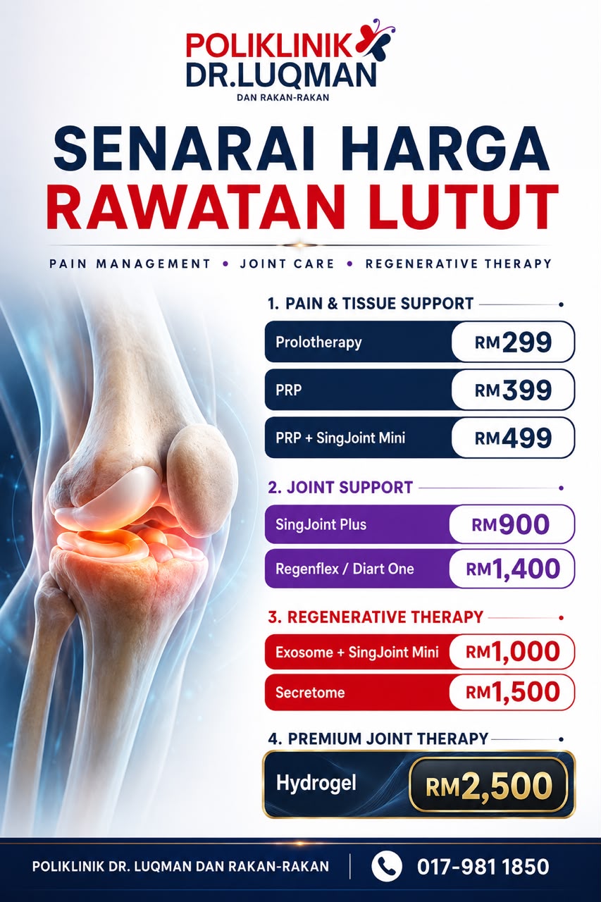 Poliklinik Dr.Luqman dan Rakan-Rakan - Ipoh, Perak Facebook ad: 𝐑𝐀𝐖𝐀𝐓𝐀𝐍 𝐒𝐀𝐊𝐈𝐓 𝐋𝐔𝐓𝐔𝐓 𝐃𝐈 𝐈𝐏𝐎𝐇…
