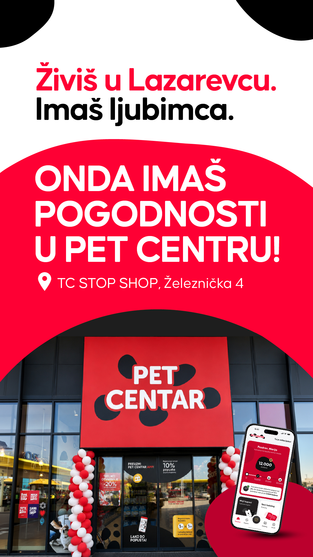 PET CENTAR Srbija Facebook ad: Imaš pogodnosti u Pet centru, poseti nas!