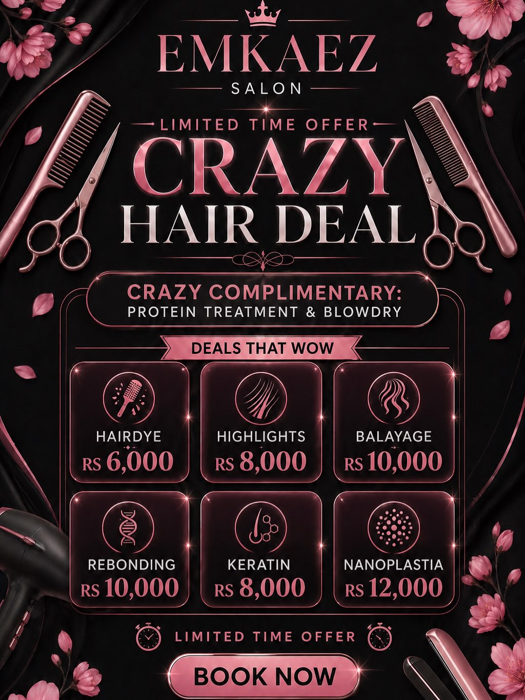 Emkaez Makeup Studio & Salon Facebook ad: Limited time Deals.