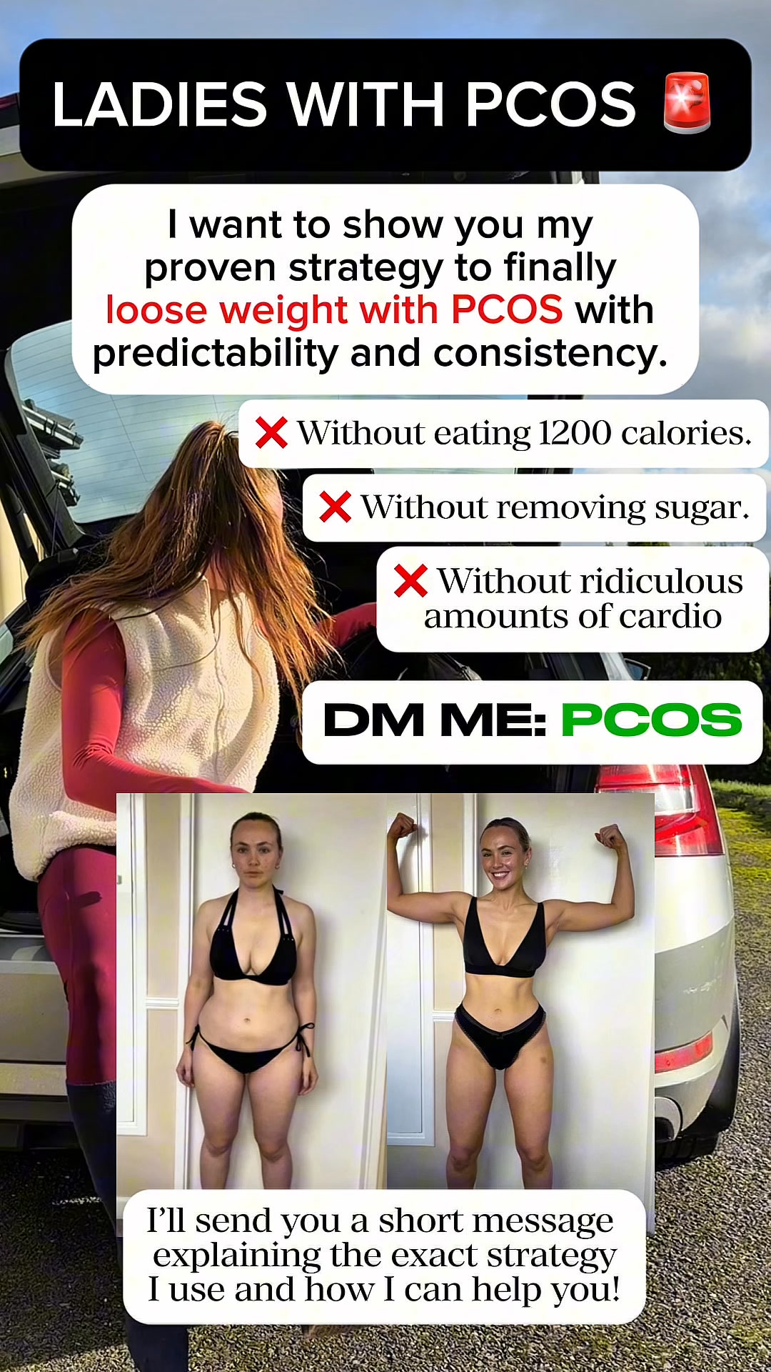 LiftwithLaois Facebook ad: Are you sick of PCOS ruining your body?