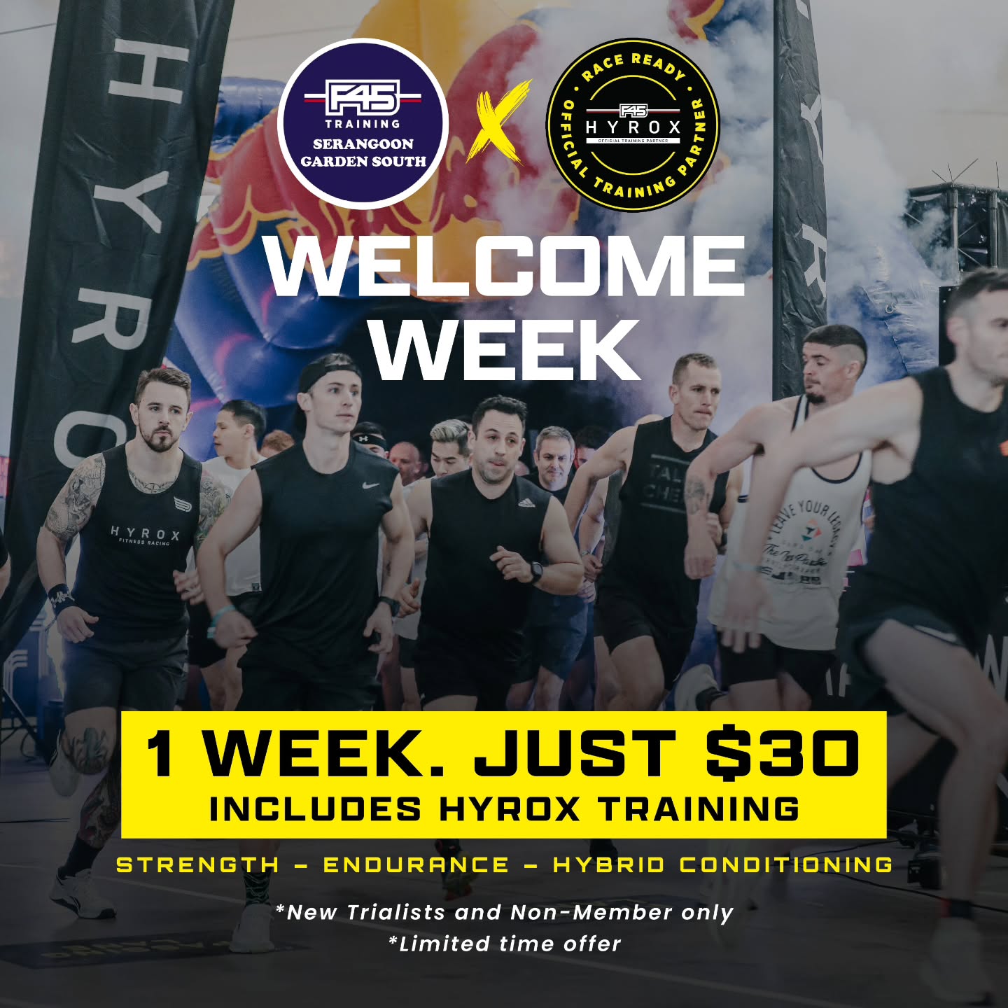 F45 Training Serangoon Garden South Facebook ad: Welcome Week is back at F45 Serangoon, HOME…