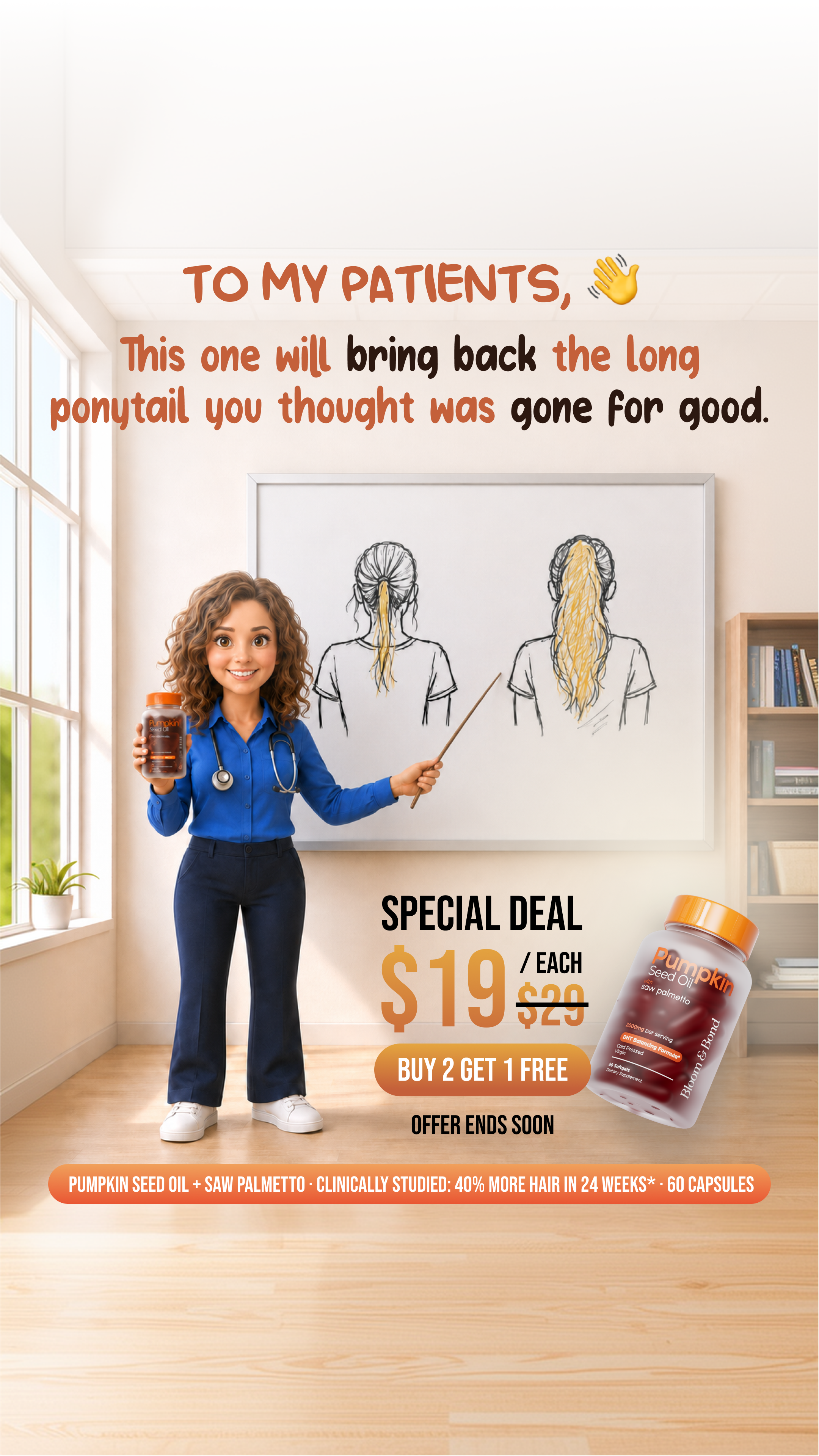 Bloom & Bond Facebook ad: Help Hair Loss Naturally