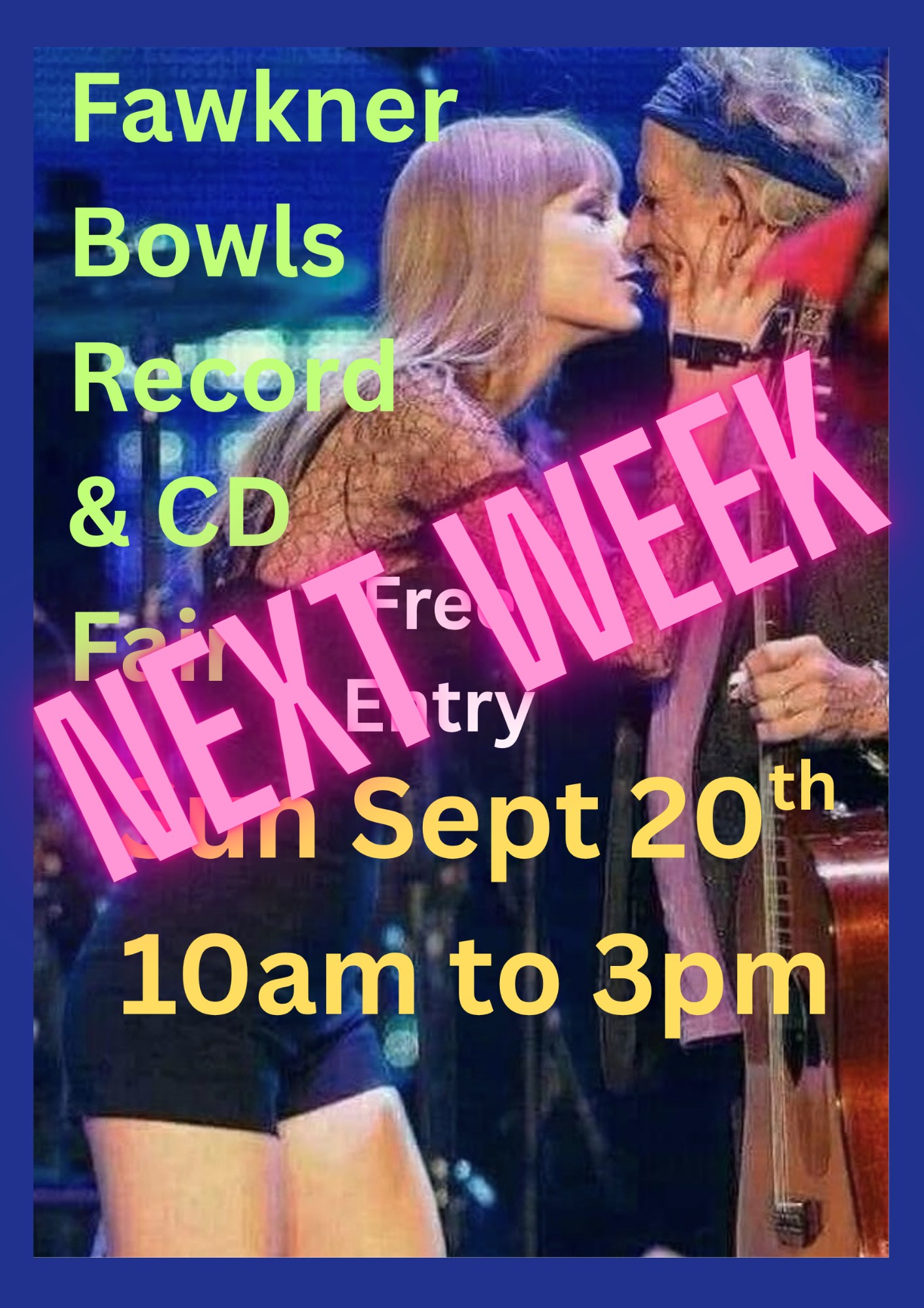 Bowls Record Fairs Facebook ad: FREE Next Week! One day, in person, record and CD saleโฆ
