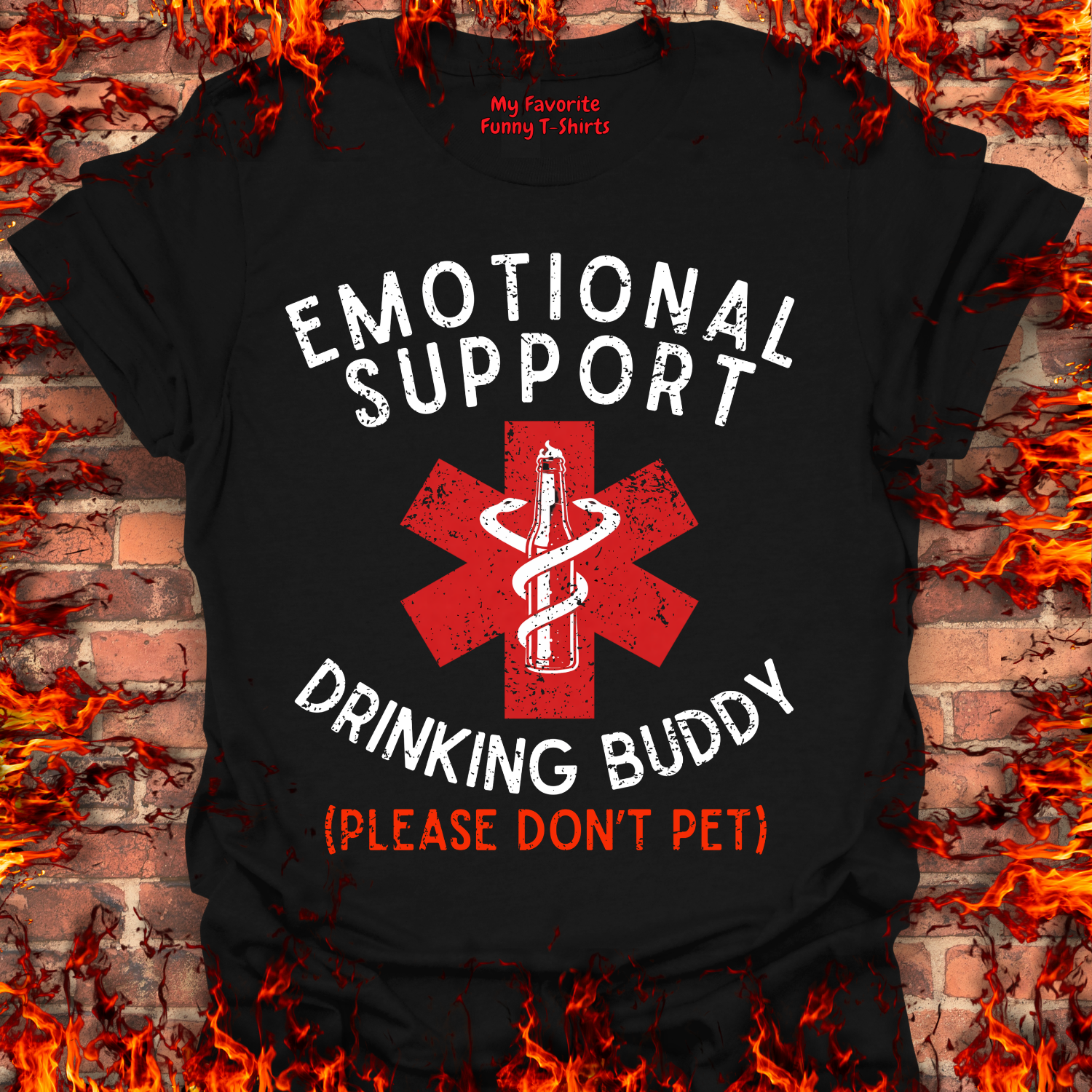 My Favorite Funny T-shirts Facebook ad: Emotional Support Drinking Buddy (Please Don't Pet)