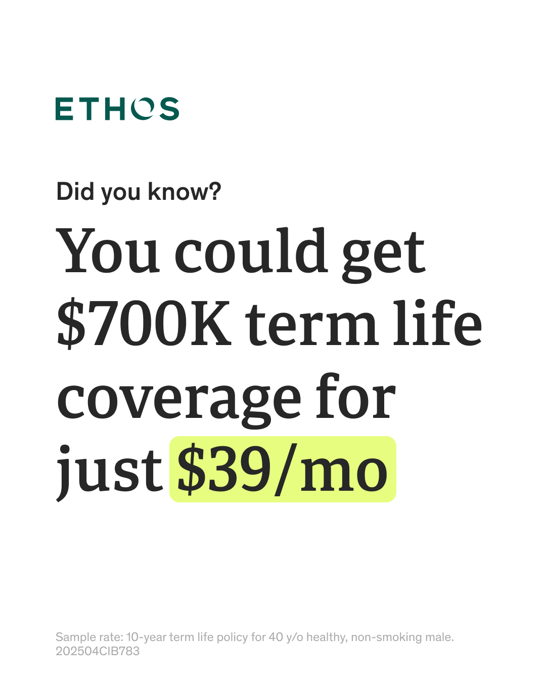 Tempered Agency Facebook ad: Life insurance made easy
