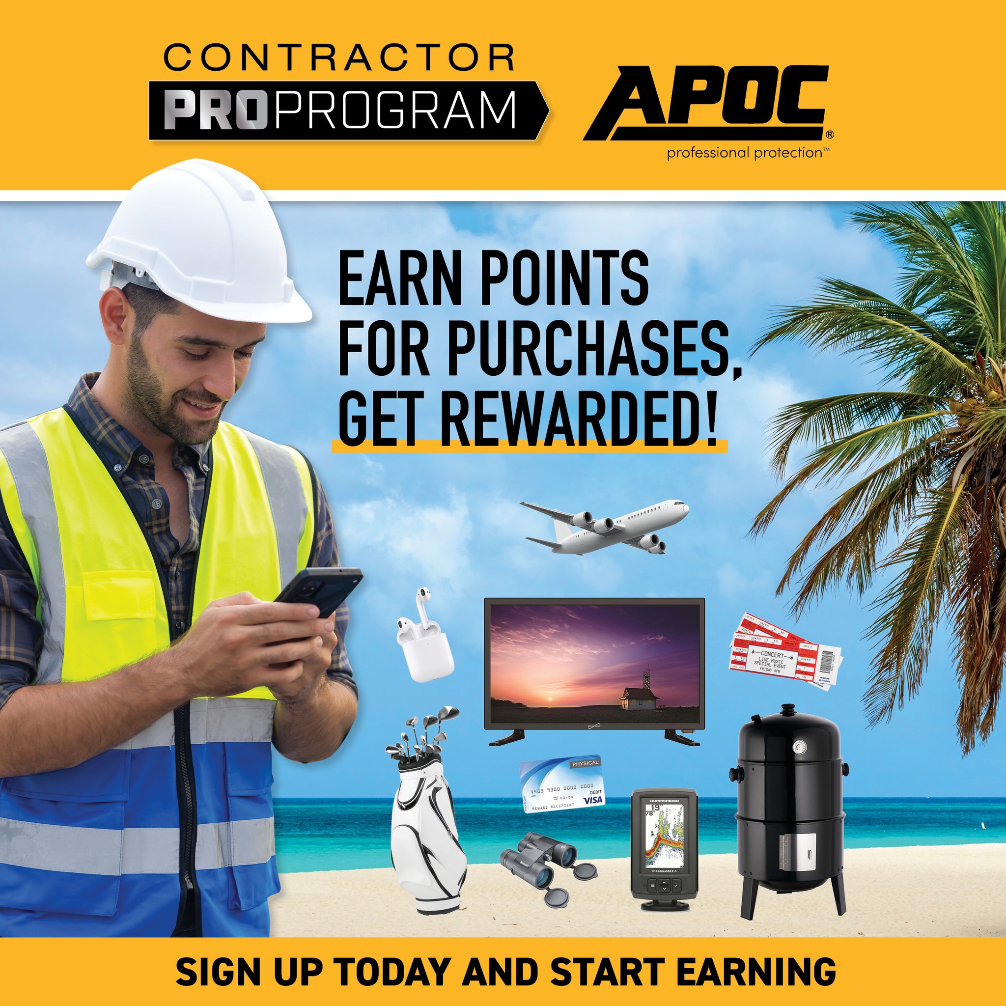 APOC Roofing & Waterproofing Facebook ad: Earn Rewards Today!