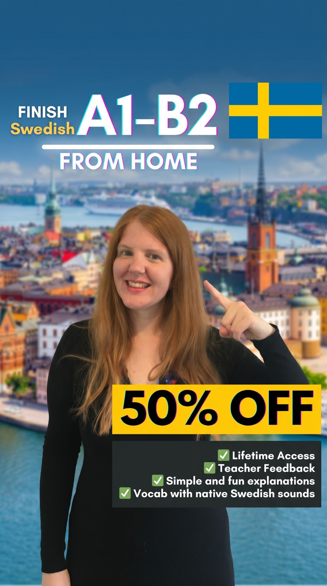 Fun Swedish Facebook ad: Avoid Regret. Learn Swedish Now.