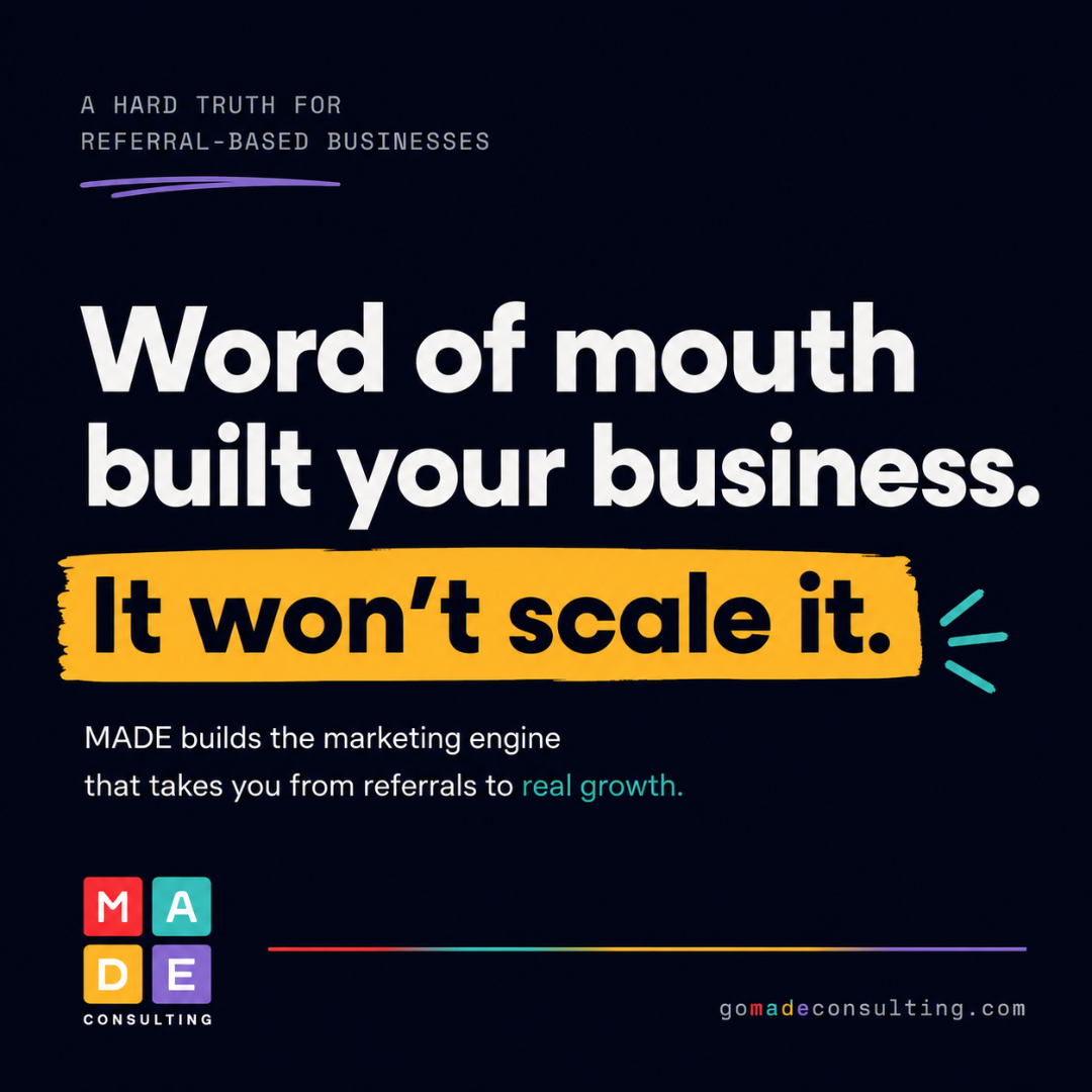 MADE Consulting Facebook ad: Stop Being Your Industry's Best Kept Secret