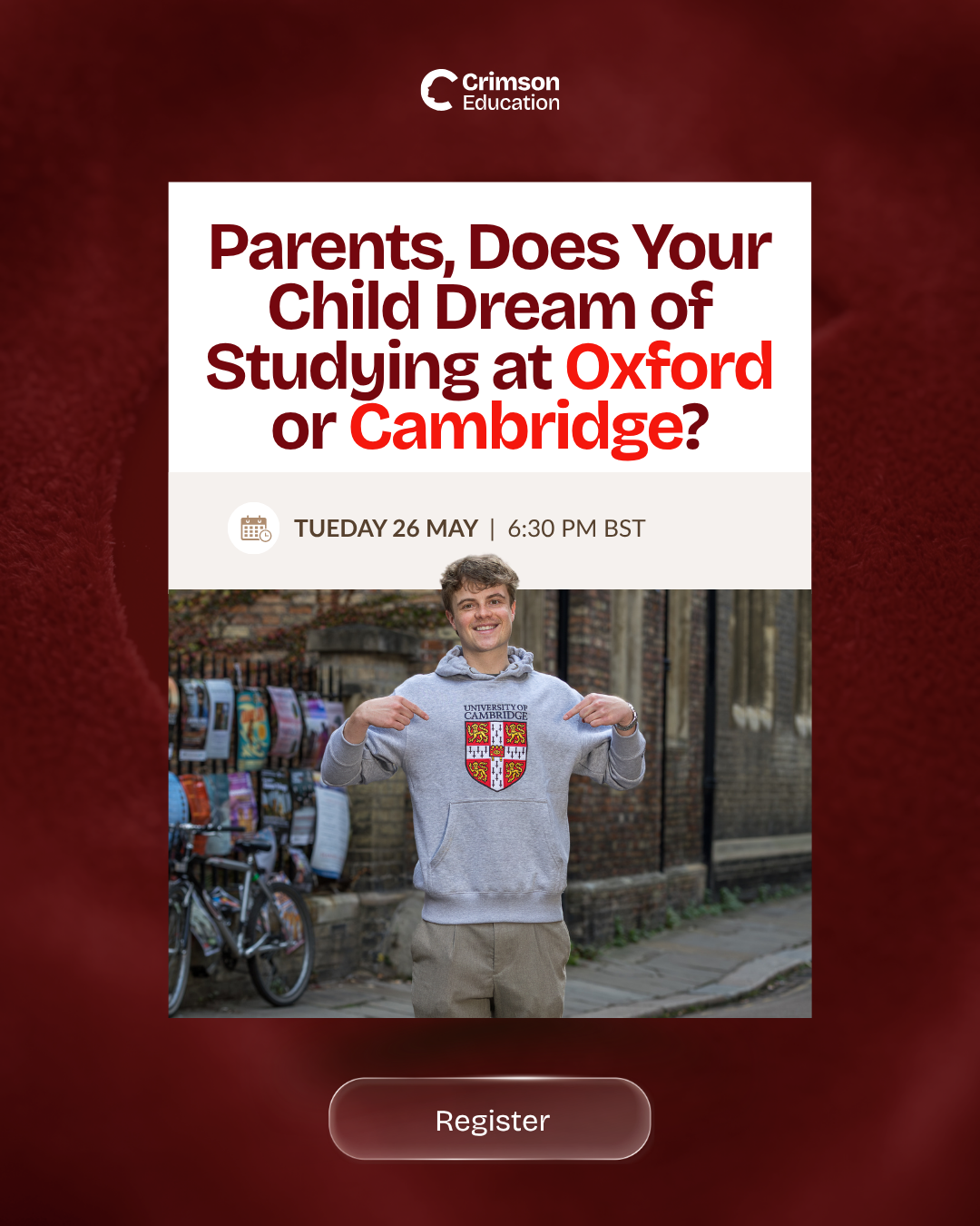 Crimson Education Facebook ad