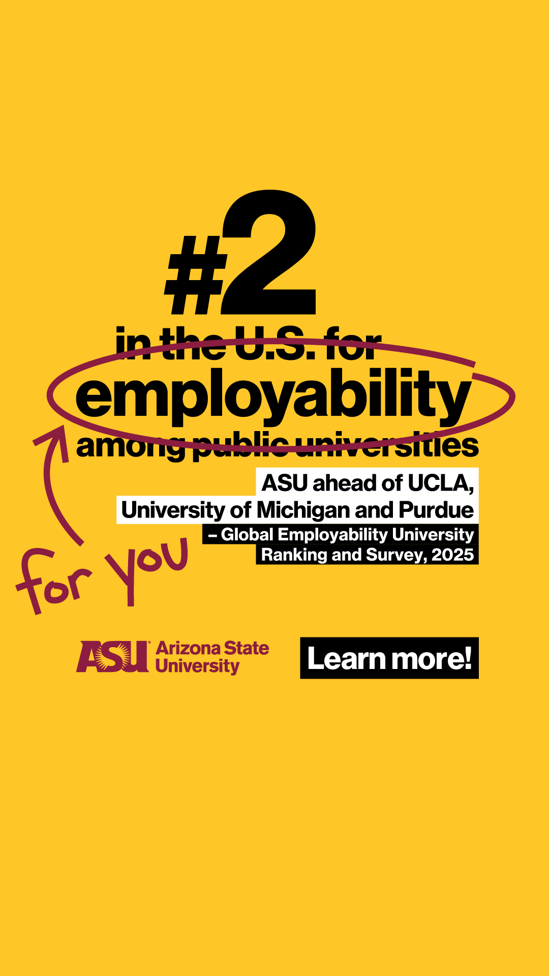 Arizona State University Facebook ad