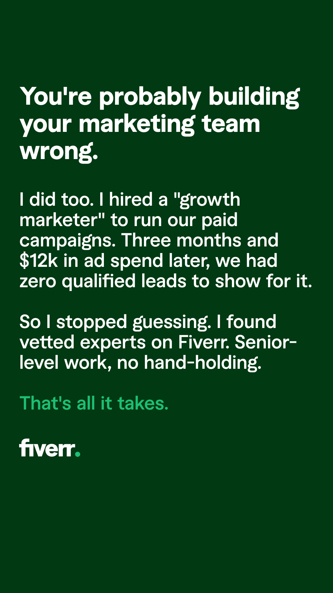 Fiverr Facebook ad