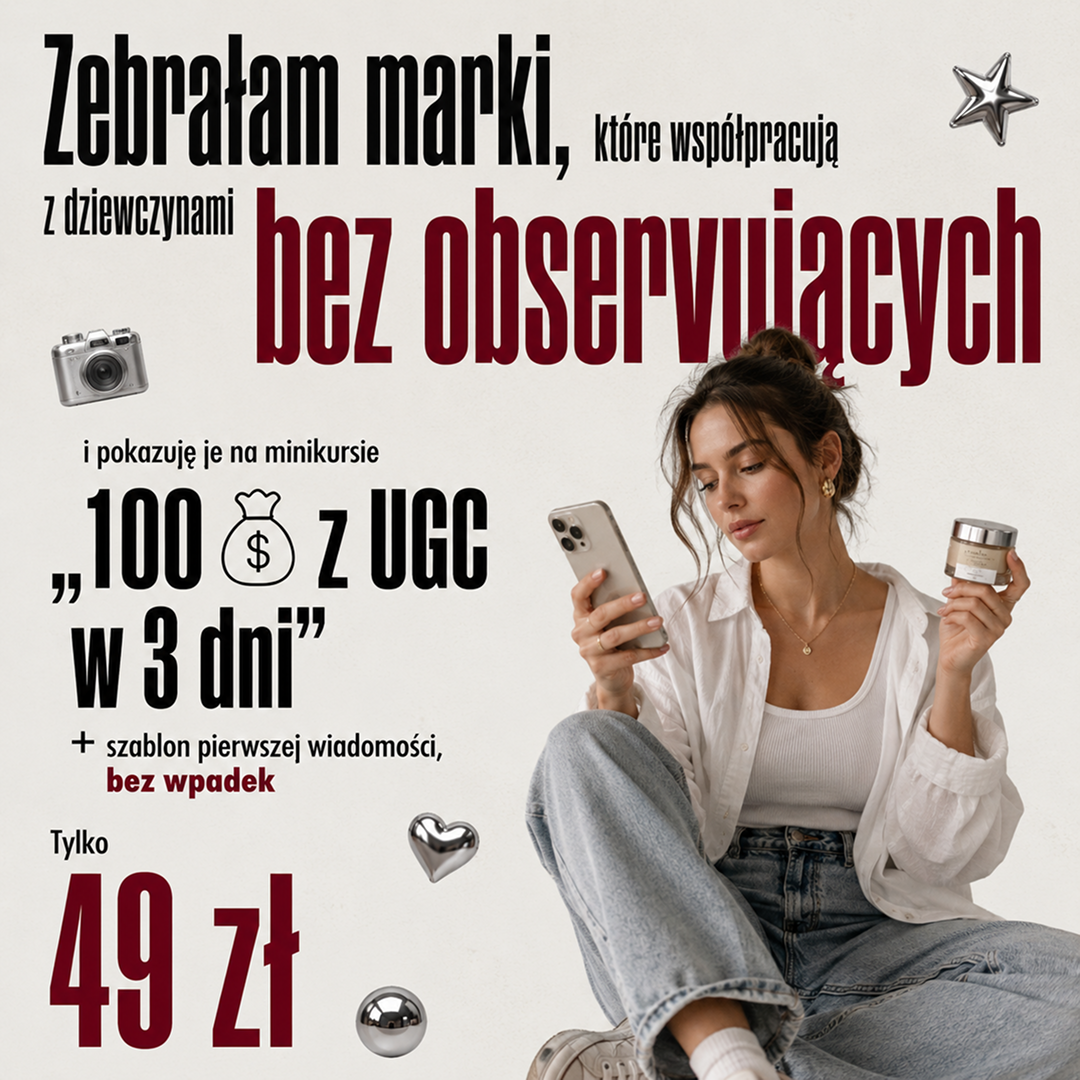 Weronika Uszko Facebook ad: 3-dniowy mini-kurs online o UGC