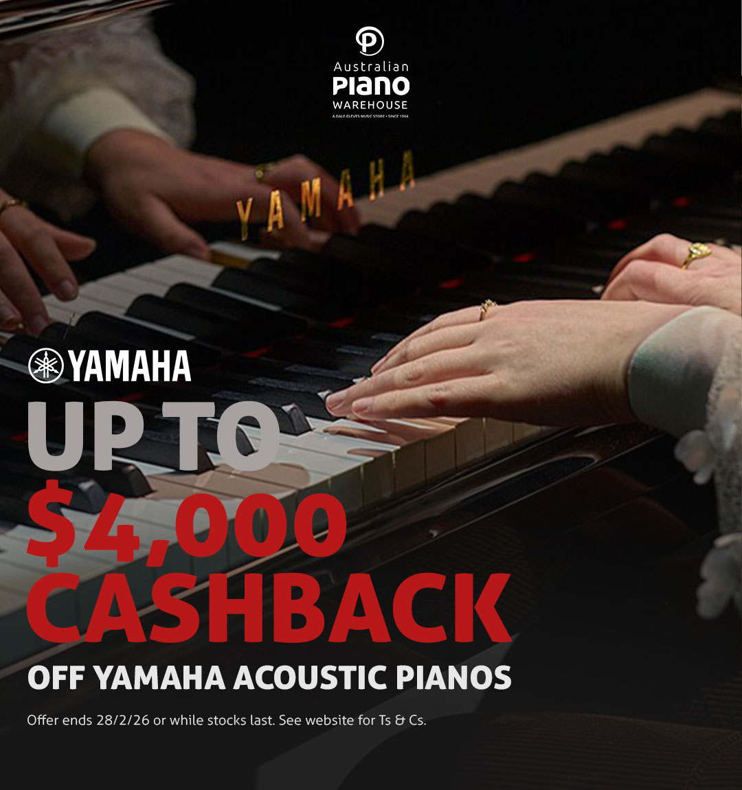 Australian Piano Warehouse Facebook ad: Yamaha Cashback - Australian Piano Warehouse