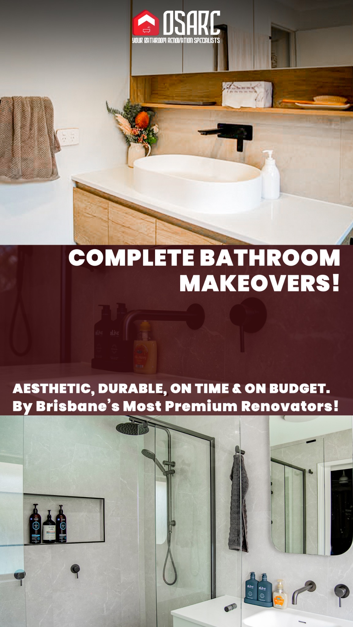Osarc Bathroom Renovation Specialist Facebook ad from May 4, 2026