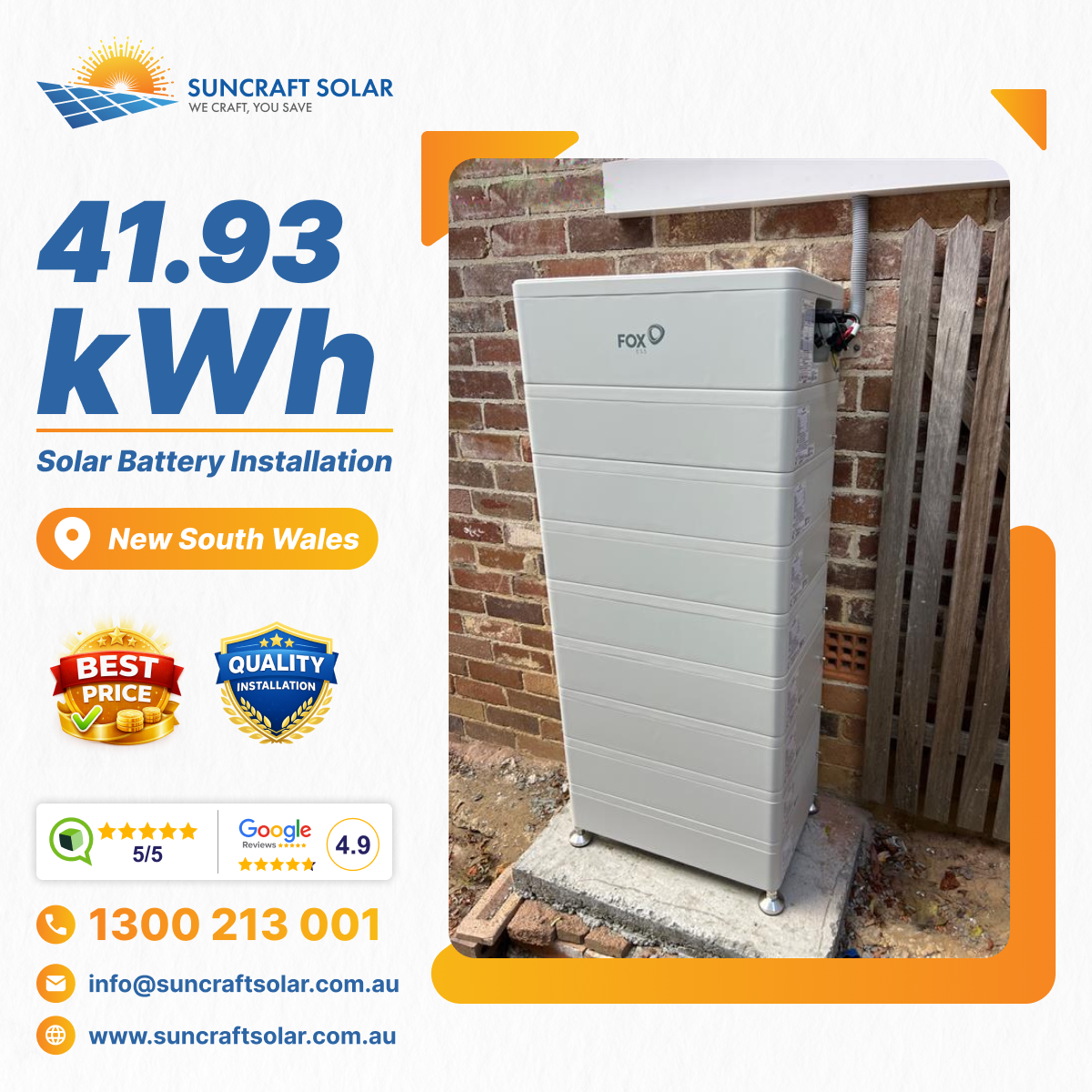 SunCraft Solar Facebook ad: Thinking about adding a solar battery to your…