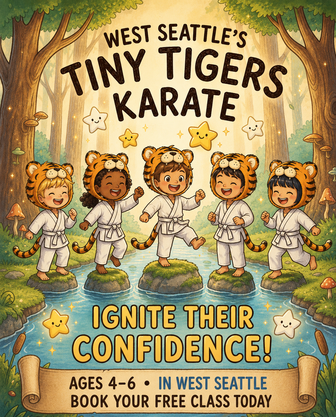 Evergreen Karate and Fitness Facebook ad: Free Kids Karate Class in West Seattle