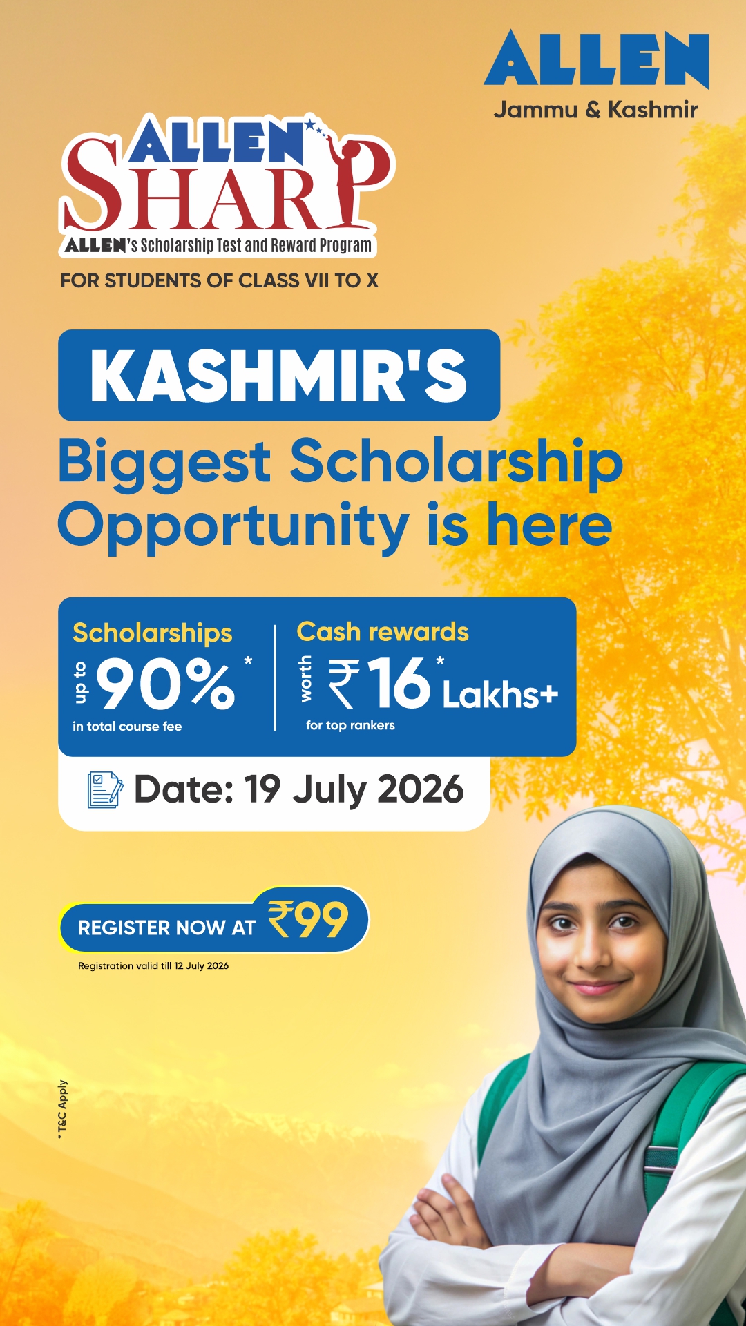ALLEN Jammu & Kashmir Facebook ad from Jul 6, 2026