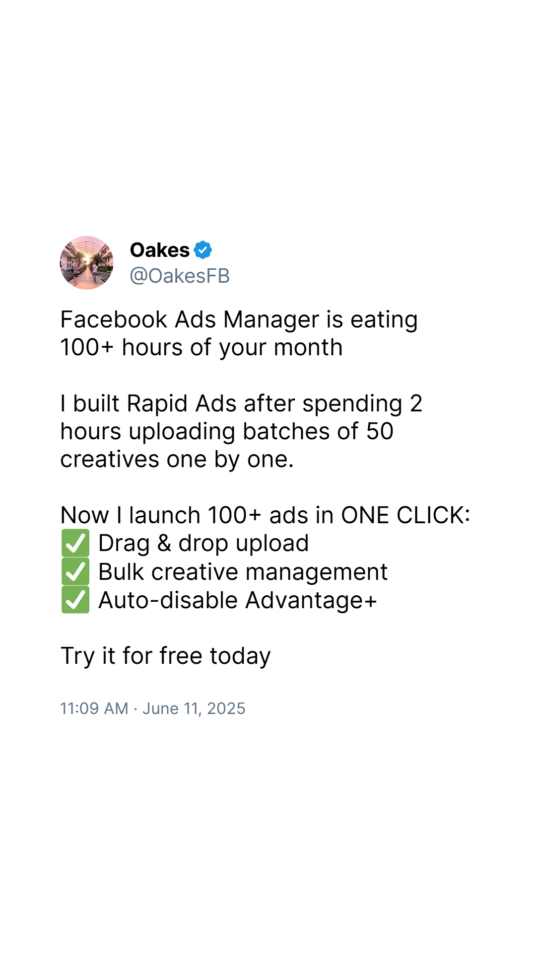 Rapid Ads Facebook ad