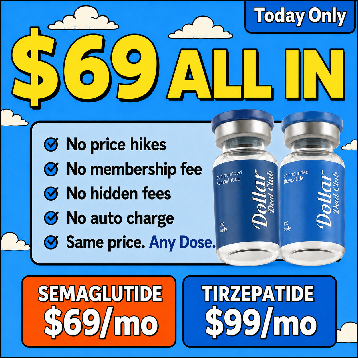 Dad Club Co. Facebook ad: GLP-1 just $69/month