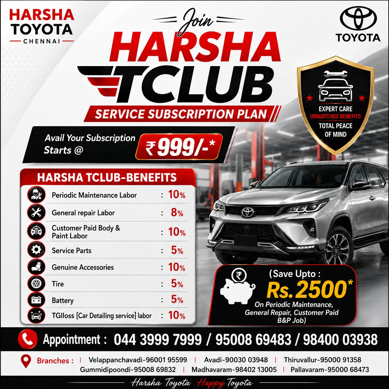 HarshaToyota Chennai Facebook ad from Jul 8, 2026